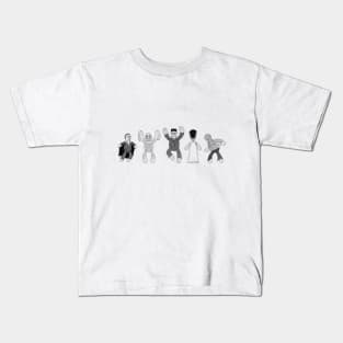 Sock monster line-up Kids T-Shirt